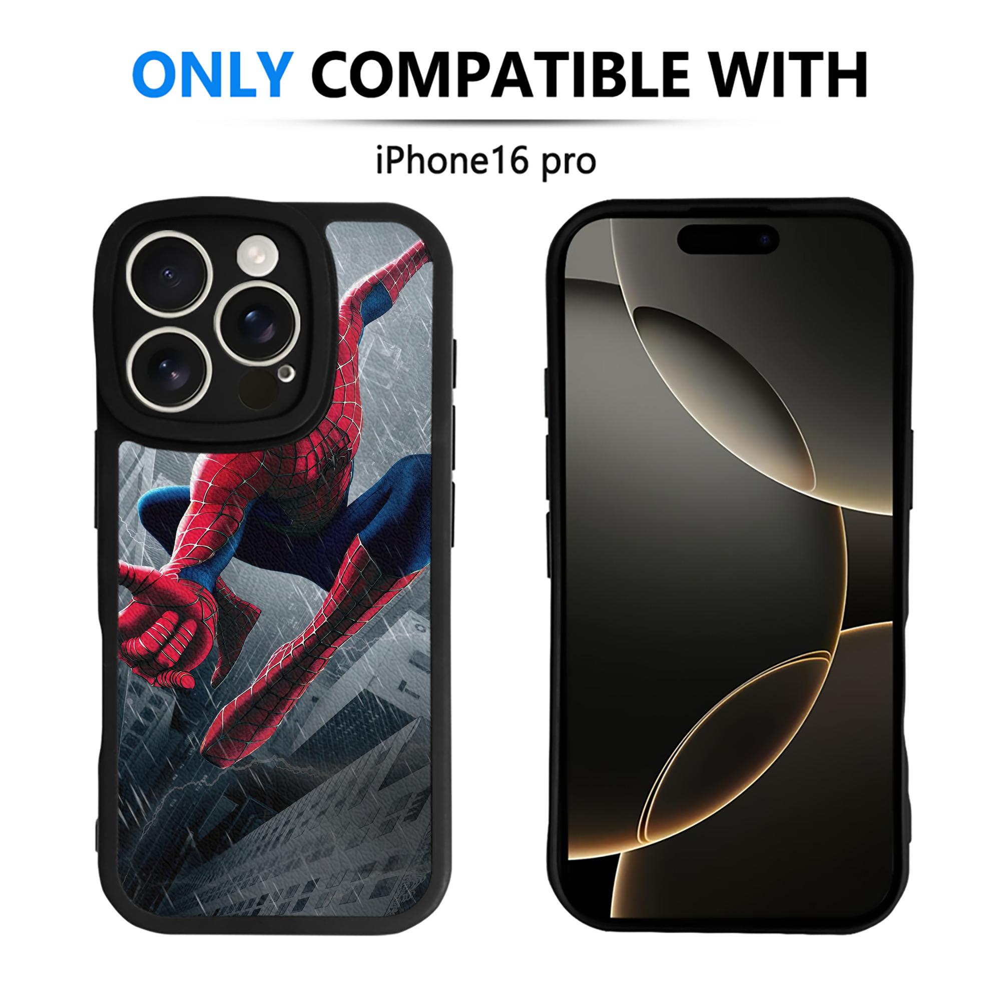（画像用） Spider Man スパイダーマン 【iPhone 16シリーズ対応】シリコンスマホケース（レザー調） 材質：シリコン